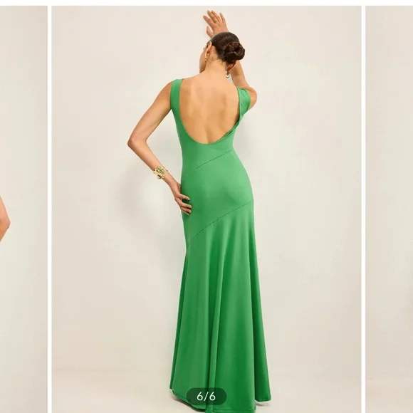 Commense Green backless Maxi Dress - L - Picture 3 of 3